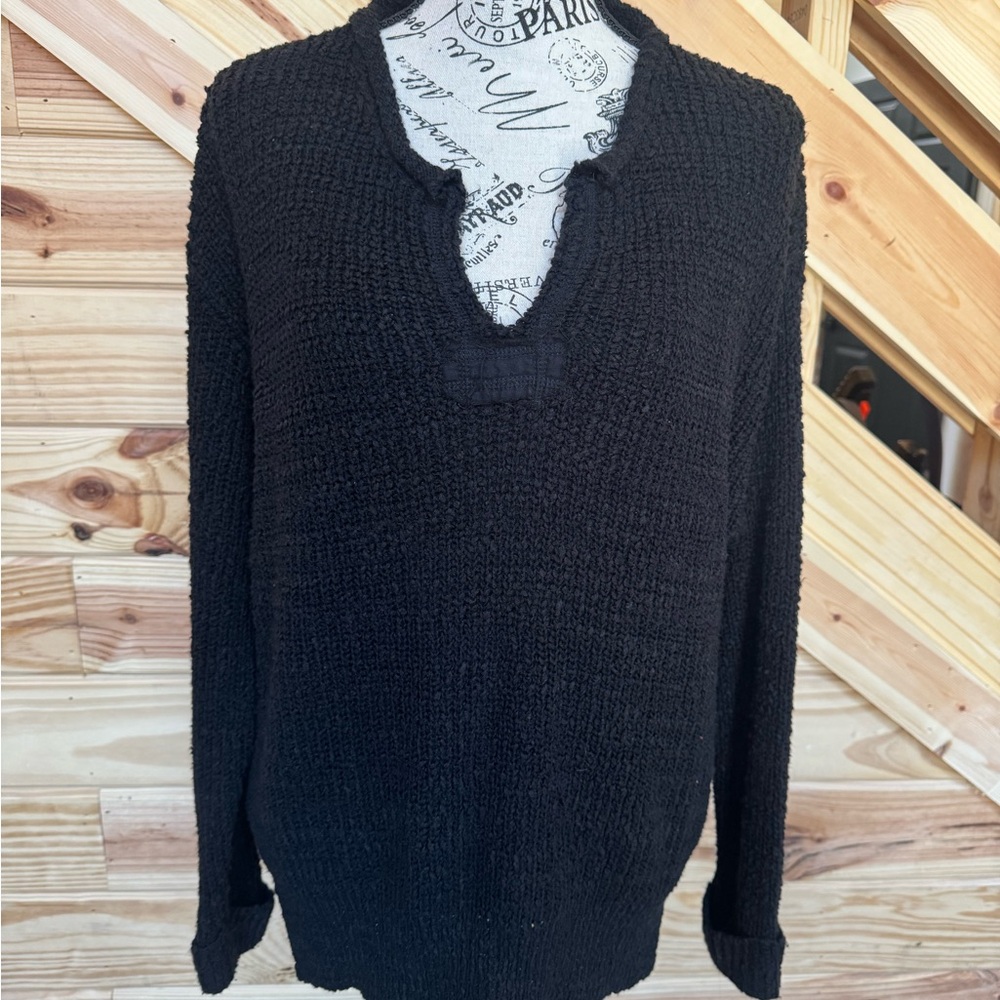 Pink Lily Black Textured Sweater